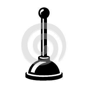 Simple Vector Icon Of Plunger Logo Design Illustration.