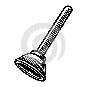 Simple vector icon plunger logo design illustration.