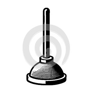 Simple Vector Icon Of Plunger Logo Design Illustration.