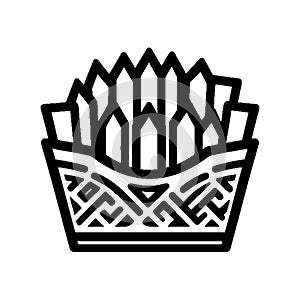 Simple Vector Icon Poutine Logo Illustration.