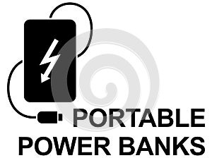 Simple vector icon power bank