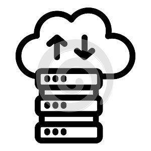 Cloud computing data storage server upload download icon