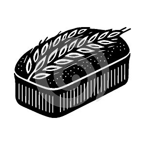 Rye Bread Vector Icon Logo Design Illustration.