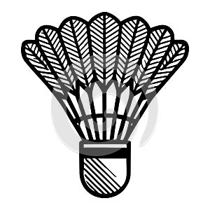 Simple Vector Icon of Shuttlecock Logo Illustration.