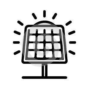 Simple Vector Icon Of Solar Panels Logo Design Illustration.