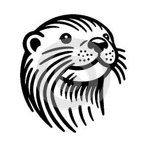 Southern river otter face logo design vector illustration.
