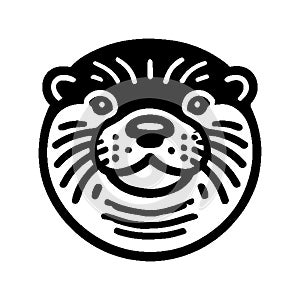 Southern river otter head logo vector icon illustration.