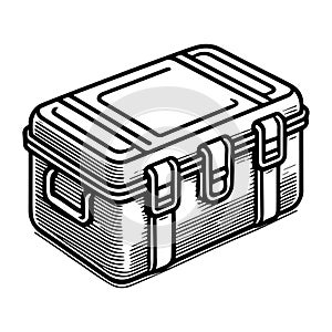 Simple Vector Icon of Tackle Boxes Logo Illustration.