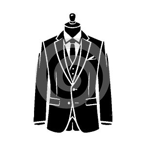Simple vector icon tailored suits logo design illustration.
