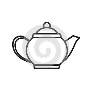 Simple vector icon of a teapot for tea. Stock design isolated on a white background, empty outline