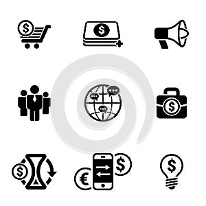 Simple vector icons. Flat illustration on a theme Business