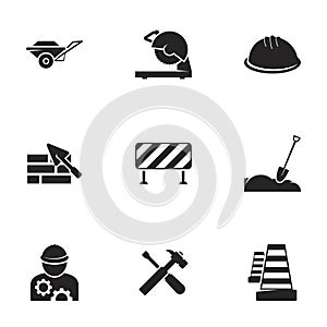 Simple vector icons. Flat illustration on a theme construction works