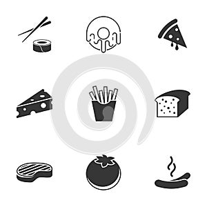 Simple vector icons. Flat illustration on a theme food