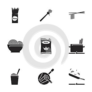 Simple vector icons. Flat illustration on a theme pasta