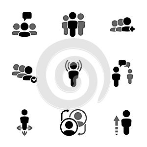 Simple vector icons. Flat illustration on a theme Person, social, communication