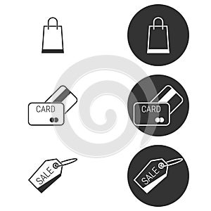 Simple vector icons. Flat illustration on a theme shooping