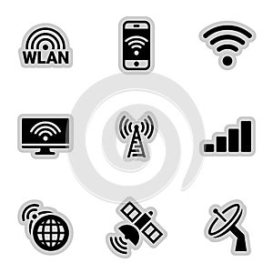 Simple vector icons. Flat illustration on a theme wireless network