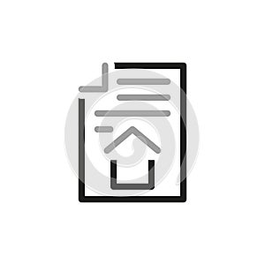 Simple vector icons related to real estate. Documents and real estate contract icon. Vector illustration