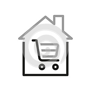 Simple vector icons related to real estate. Home purchase icon. Vector illustration