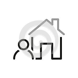 Simple vector icons related to real estate. Owner and real estate icon. Vector illustration
