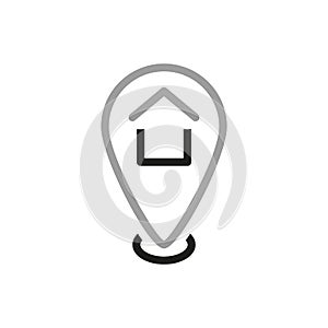 Simple vector icons related to real estate. Property search icon. Vector illustration