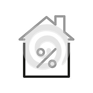 Simple vector icons related to real estate. Real estate interest rate icon. Vector illustration