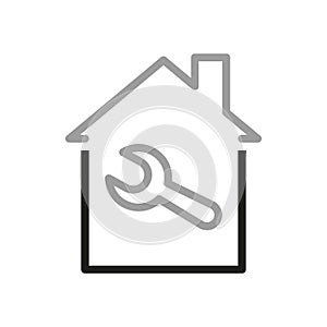 Simple vector icons related to real estate. Repair and tuning icon. Vector illustration