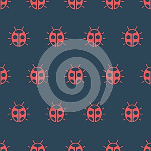 Simple vector illustration with ability to change. Color pattern with ladybugs