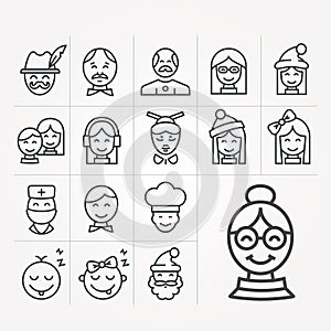 Simple vector illustration with ability to change. Icons of people