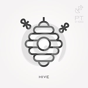 Simple vector illustration with ability to change. Line icon hive