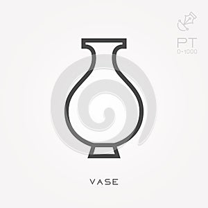 Simple vector illustration with ability to change. Line icon vase