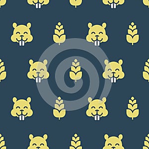 Simple vector illustration with ability to change. Pattern with hamster