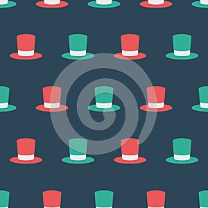 Simple vector illustration with ability to change. Pattern with hats cylinders