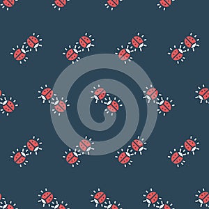 Simple vector illustration with ability to change. Pattern with ladybugs