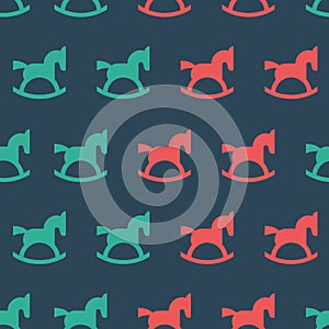 Simple vector illustration with ability to change. Pattern with toy horses