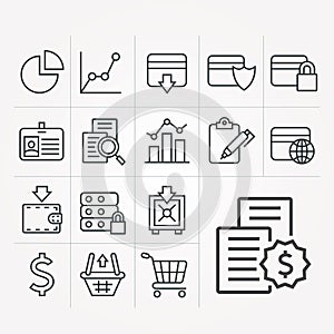 Simple vector illustration with ability to change. Set of business icons