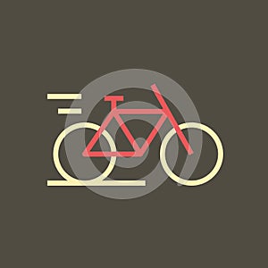 Simple vector illustration with ability to change. Silhouette icon bike