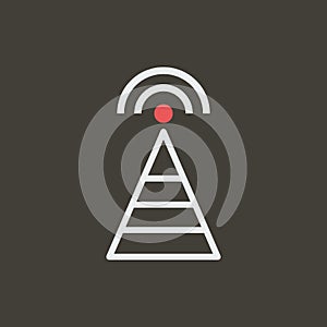 Simple vector illustration with ability to change. Silhouette icon cell tower