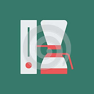 Simple vector illustration with ability to change. Silhouette icon coffee maker