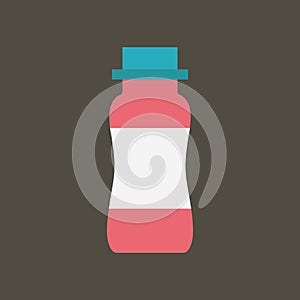 Simple vector illustration with ability to change. Silhouette icon drinking yogurt