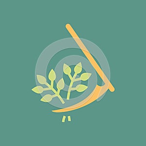 Simple vector illustration with ability to change. Silhouette icon mow wheat