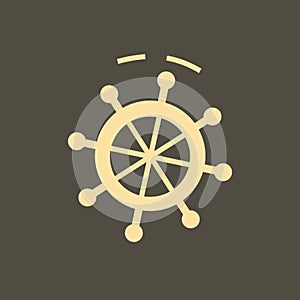 Simple vector illustration with ability to change. Silhouette icon rudder