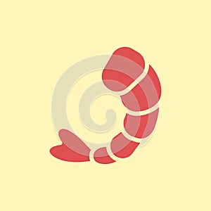 Simple vector illustration with ability to change. Silhouette icon shrimp