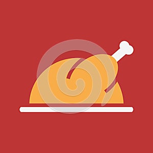 Simple vector illustration with ability to change. Silhouette icon warm turkey