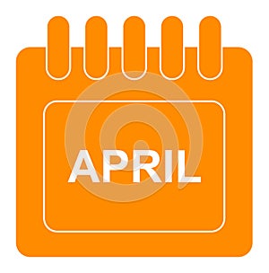 Vector april on monthly calendar orange icon photo