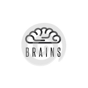 Simple vector illustration of the brains in form