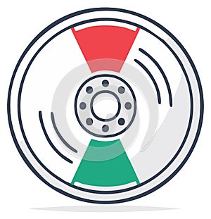 Simple vector illustration of a compact disc or DVD media for data storage