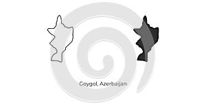 Simple vector illustration of map Goygol, Azerbaijan.