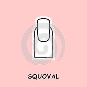 vector illustration nail shape squoval pink background photo