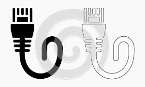Simple Vector Illustration of a Network Cable Connector